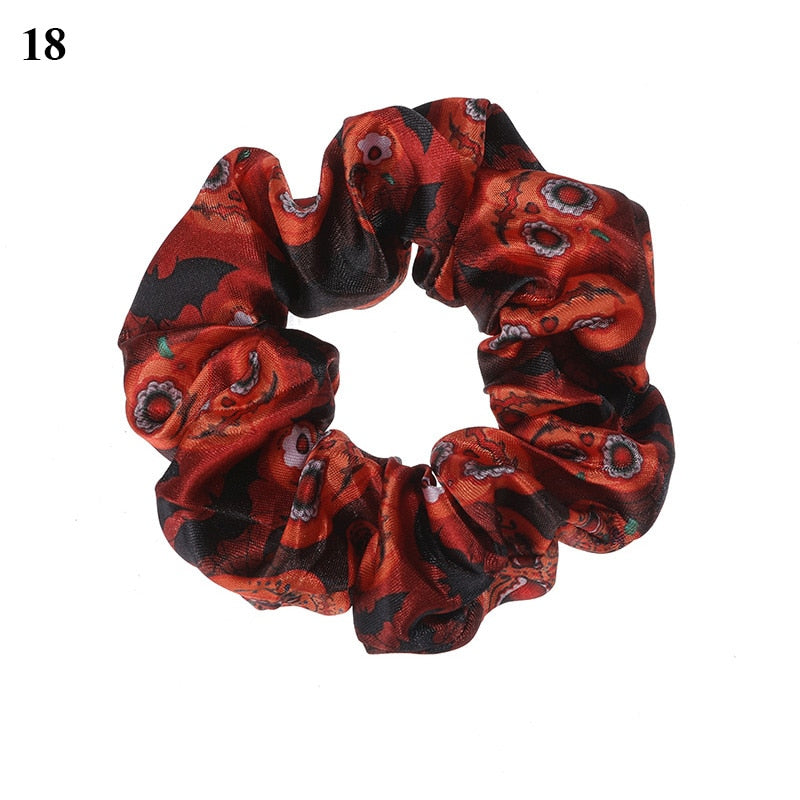 Halloween Printed Cotton Hair Scrunchie