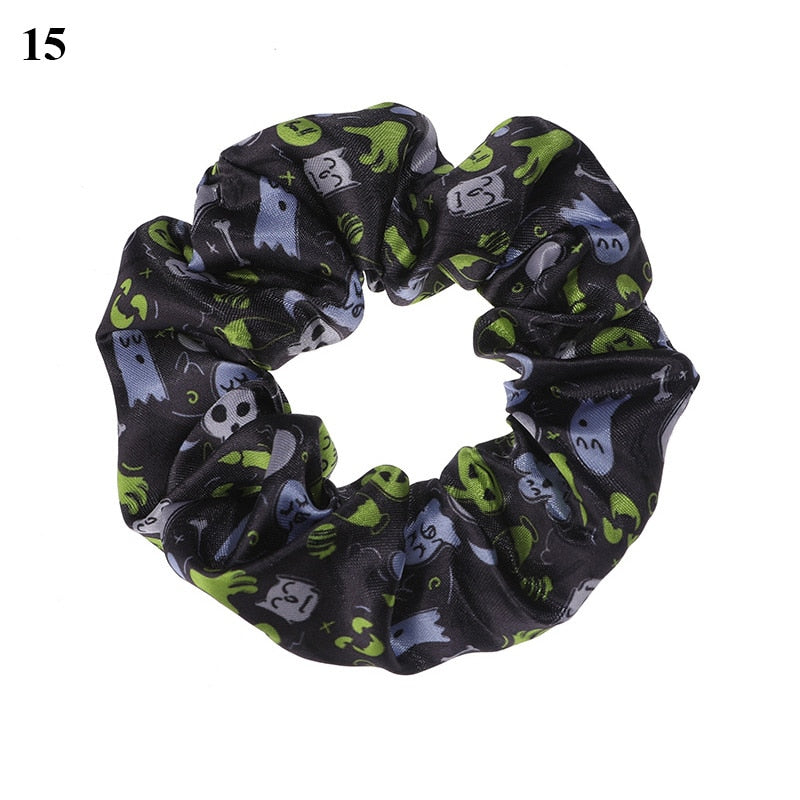 Halloween Printed Cotton Hair Scrunchie