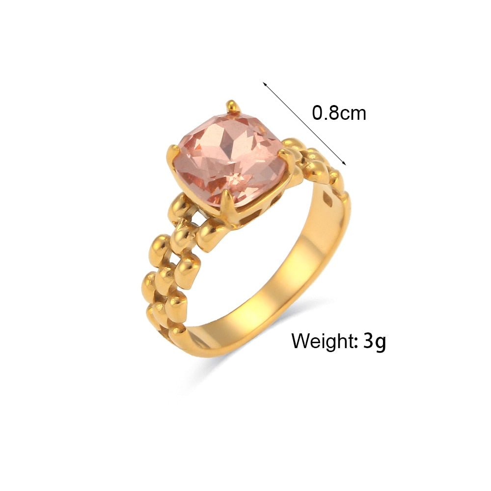 Crystal Stone Watchband Ring