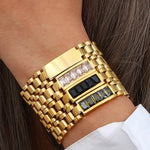 Load image into Gallery viewer, Crystal Stone Paved Watchband Bracelet
