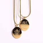 Load image into Gallery viewer, Oval Zodiac Pendant Necklace
