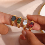 Load image into Gallery viewer, Oval Cut Crystal Ring

