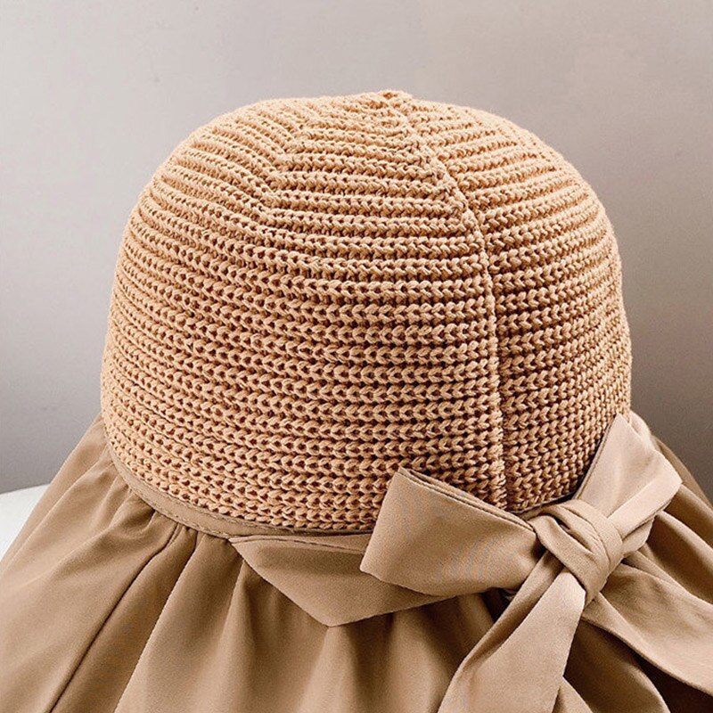 Wide Brim Knit Sun Hat