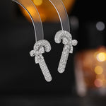 Load image into Gallery viewer, Luxury Crystal Encrusted Candy Cane Earrings

