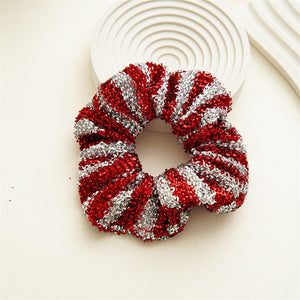 Metallic Striped Christmas Scrunchie