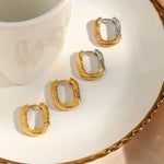 Load image into Gallery viewer, Vintage Mixed Color Oval Hoop Earrings
