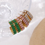 Load image into Gallery viewer, Mini Baguette Hoop Earrings
