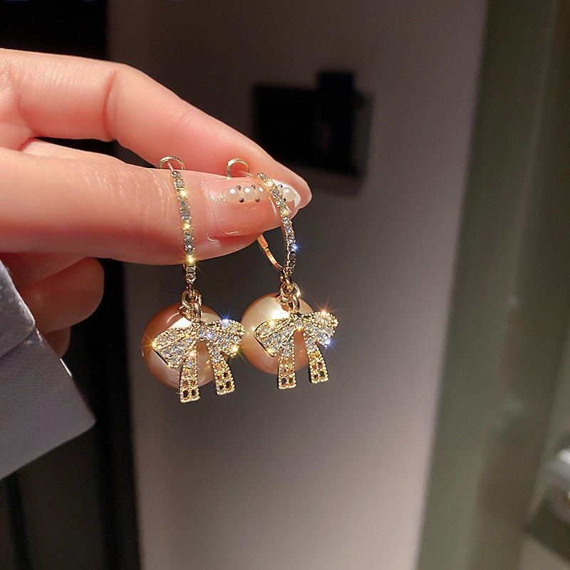 Shiny Crystal Ball Earrings