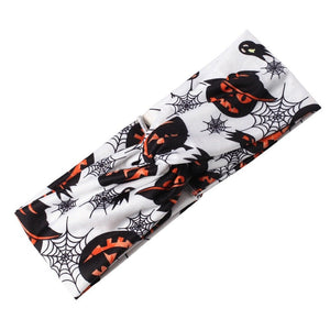 Halloween Print Wide Crossknot Headband