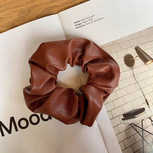 Faux Leather Scrunchie