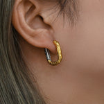 Load image into Gallery viewer, Vintage Mixed Color Oval Hoop Earrings
