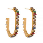Load image into Gallery viewer, Geometric Crystal Hoop Earrings
