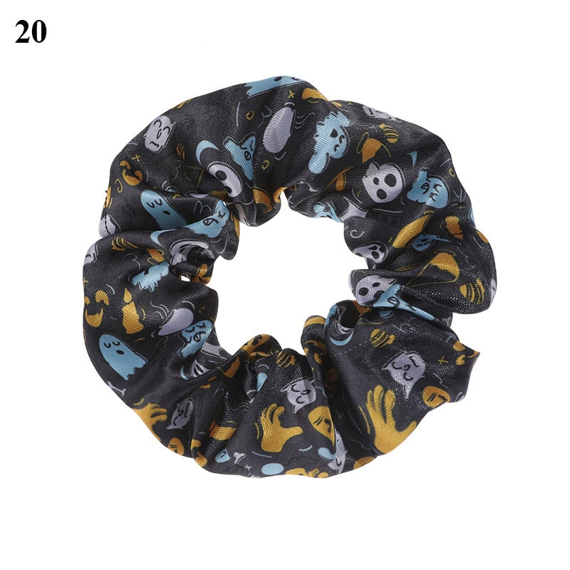 Halloween Printed Cotton Hair Scrunchie