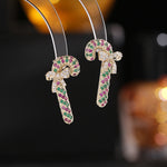 Load image into Gallery viewer, Luxury Crystal Encrusted Candy Cane Earrings
