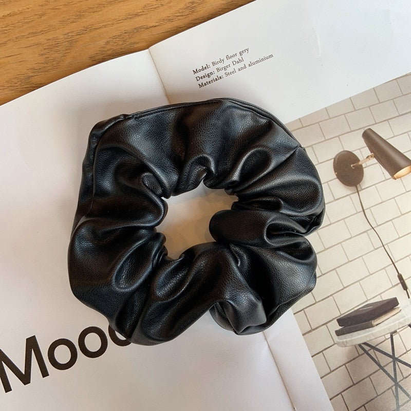 Faux Leather Scrunchie