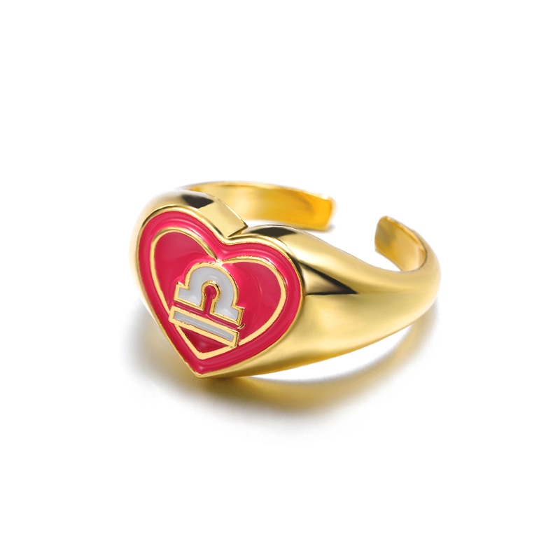 Colorful Zodiac Signet Ring