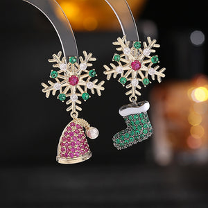 Luxury Crystal Encrusted Christmas Earrings