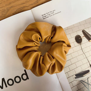 Faux Leather Scrunchie