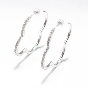 Lucky Clover Crystal Hoop Earrings