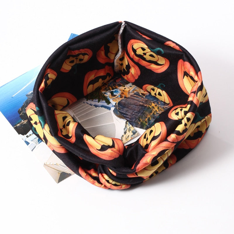 Halloween Print Wide Crossknot Headband
