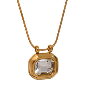 Crystal Squoval Pendant Necklace