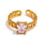 Load image into Gallery viewer, Colorful Crystal Chain Ring
