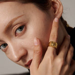 Load image into Gallery viewer, Abstract Sun Chunky Statement Ring
