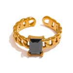 Load image into Gallery viewer, Colorful Crystal Chain Ring
