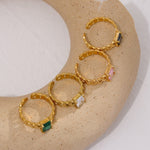 Load image into Gallery viewer, Colorful Crystal Chain Ring
