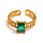 Load image into Gallery viewer, Colorful Crystal Chain Ring
