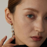Load image into Gallery viewer, Long Crystal Huggie Drop Earrings
