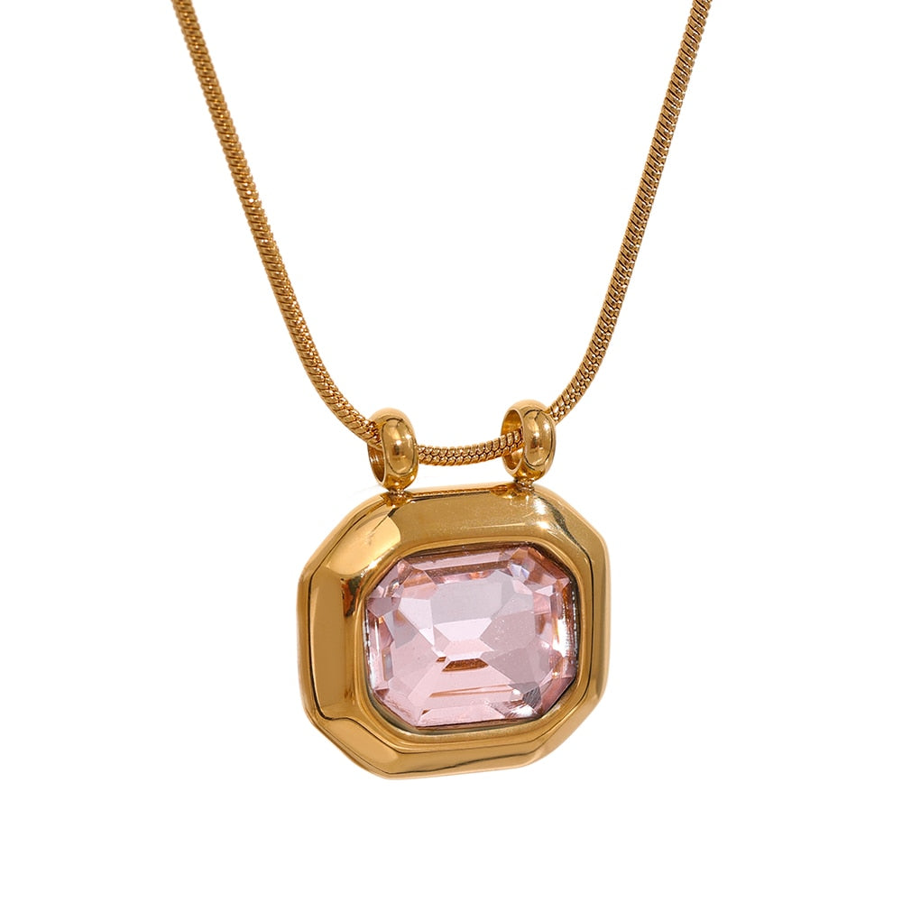 Crystal Squoval Pendant Necklace