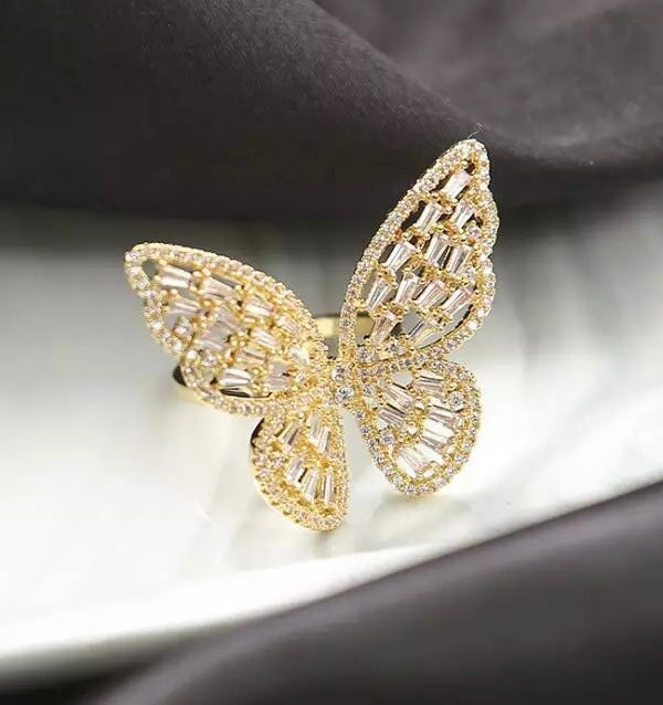 Butterfly Baguette Ring