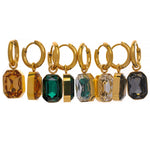 Load image into Gallery viewer, Jewel Tone Crystal Huggie Earrings
